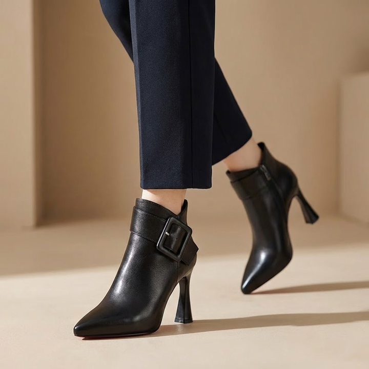 Bottines Signature à Talon & Boucle Oversize
