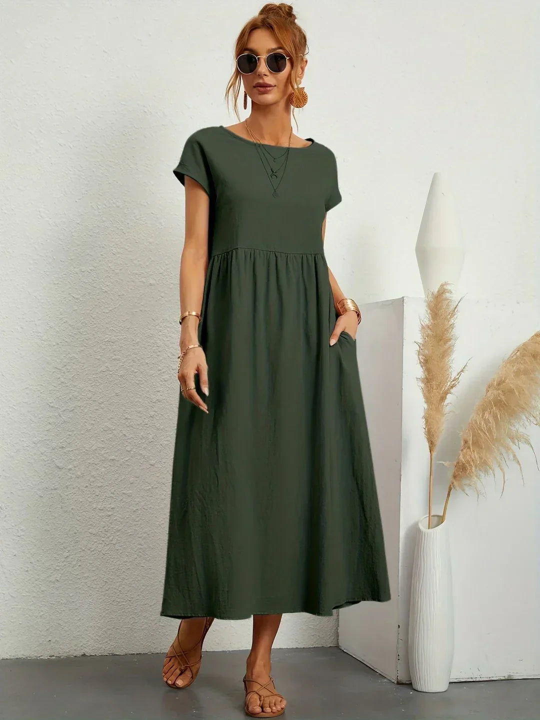 Gabrielle™ — Robe midi fluide élégance intemporelle