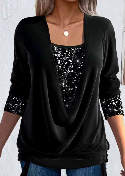 Valentine™ — Blouse longue élégante effet superposé