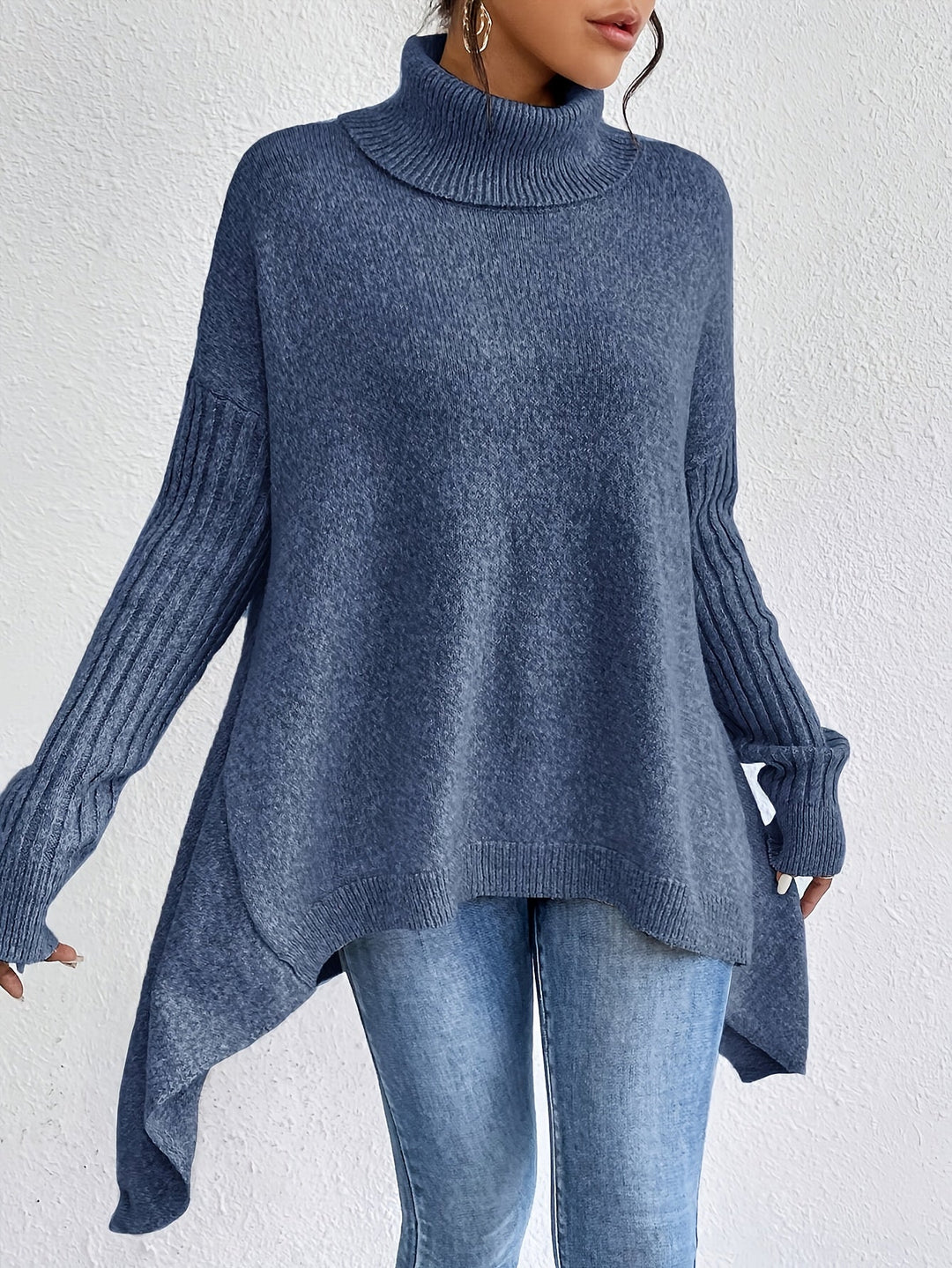 Léïna™ – Le Pull Col Montant Doux & Décontracté