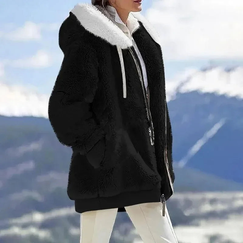 Aléana™ – La veste d’hiver élégante et chaude avec capuche et fermeture éclair